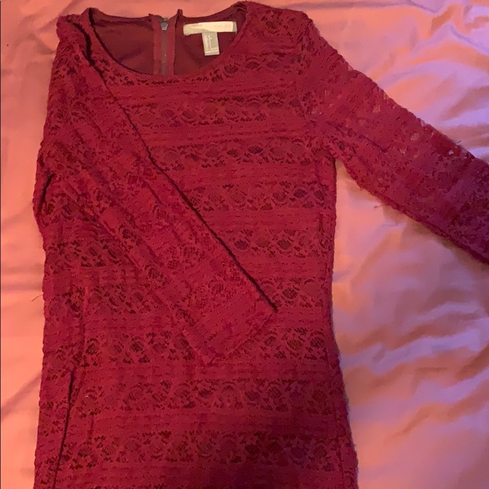 Maroon lace dress